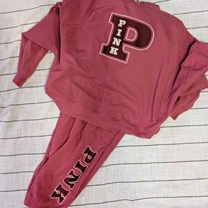 PINK Victoria's Secret Fleece Zip Up And Sweatpants